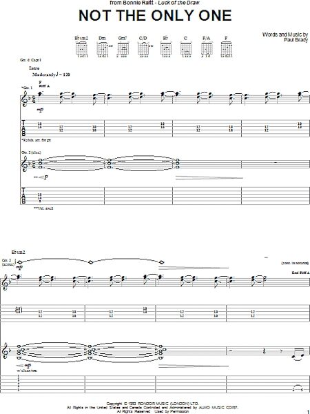 open zoom image for Not The Only One - Guitar TAB, New, Main