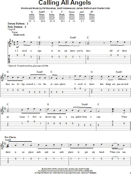 open zoom image for Calling All Angels - Easy Guitar with TAB, New, Main