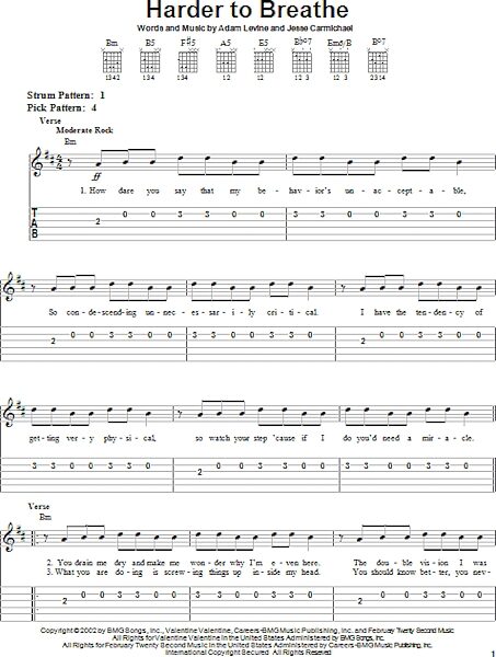 open zoom image for Harder To Breathe - Easy Guitar with TAB, New, Main