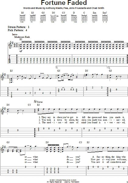 open zoom image for Fortune Faded - Easy Guitar with TAB, New, Main