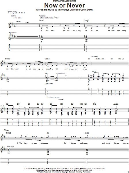 open zoom image for Now Or Never - Guitar TAB, New, Main
