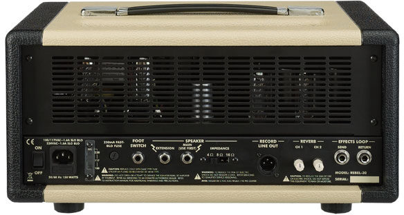 open zoom image for Egnater Rebel-30 Guitar Amplifier Head (30 Watts), Rear