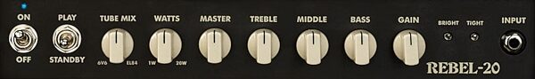 open zoom image for Egnater Rebel-20 Guitar Amplifier Head (20 Watts with Gig Bag), Front Panel