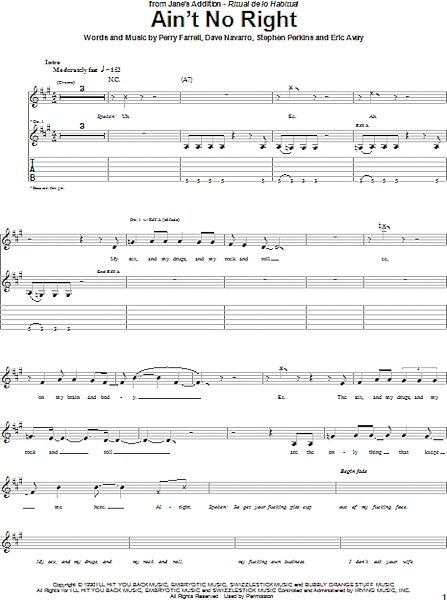 open zoom image for Ain't No Right - Guitar TAB, New, Main
