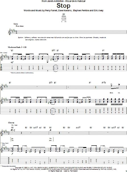 open zoom image for Stop - Guitar TAB, New, Main