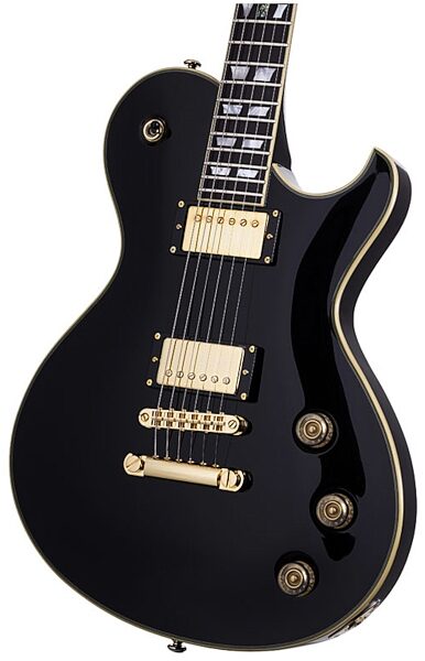 open zoom image for Schecter Solo-6 Custom Electric Guitar, Black - Closeup