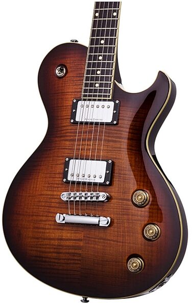 open zoom image for Schecter SOLO6 Standard Electric Guitar, Dark Brown Sunburst - Closeup