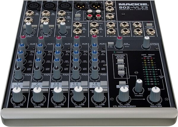 open zoom image for Mackie 802-VLZ3 Ultra Compact 8-Channel Mixer, Front
