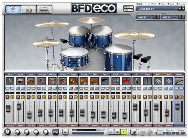 open zoom image for FXpansion BFD Eco Drum Instrument VST/RTAS/AU Software (Mac and Windows), Main