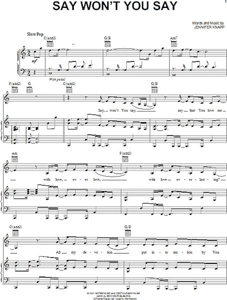 open zoom image for Say Won't You Say - Piano/Vocal/Guitar, New, Main