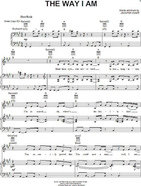 open zoom image for The Way I Am - Piano/Vocal/Guitar, New, Main