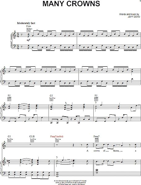 open zoom image for Many Crowns - Piano/Vocal/Guitar, New, Main