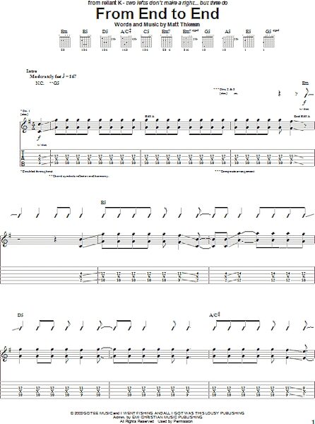 open zoom image for From End To End - Guitar TAB, New, Main