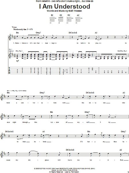 open zoom image for I Am Understood - Guitar TAB, New, Main