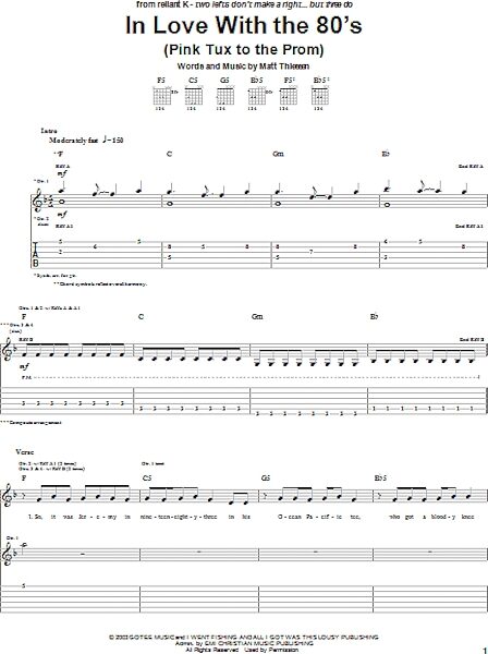 open zoom image for In Love With The 80's (Pink Tux To The Prom) - Guitar TAB, New, Main