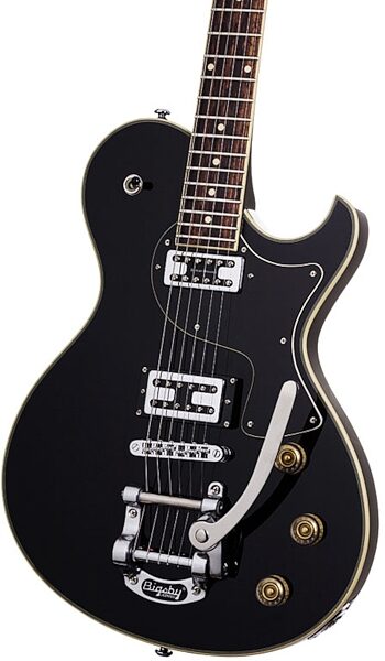 open zoom image for Schecter Solo Vintage Electric Guitar, Black- -Closeup