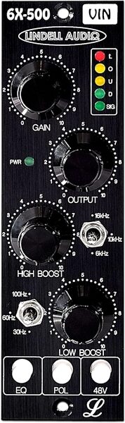 open zoom image for Lindell Audio 6X-500VIN 500-Series Mic Preamp/EQ, New, Action Position Back