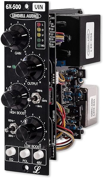 open zoom image for Lindell Audio 6X-500VIN 500-Series Mic Preamp/EQ, New, Action Position Back