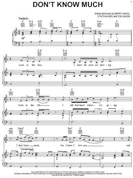 open zoom image for Don't Know Much - Piano/Vocal/Guitar, New, Main