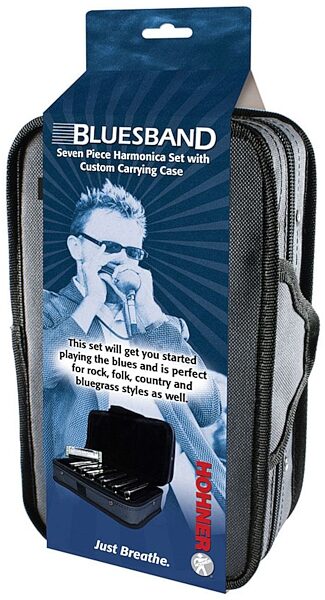 open zoom image for Hohner Blues Band 7-Key Harmonica Set, New, Case