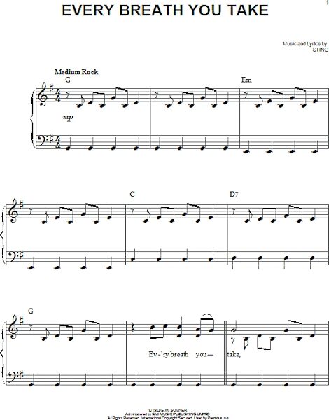 open zoom image for Every Breath You Take - Easy Piano, New, Main
