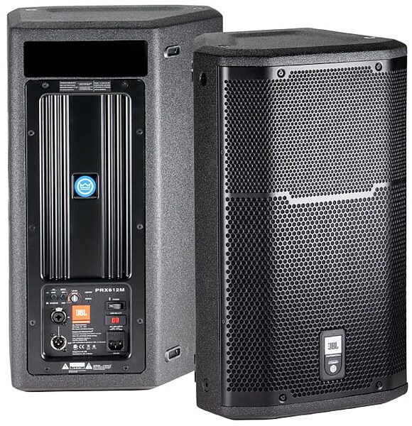 open zoom image for JBL PRX612M 2-Way Powered Speaker (1000 Watts, 1x12"), Front and Back
