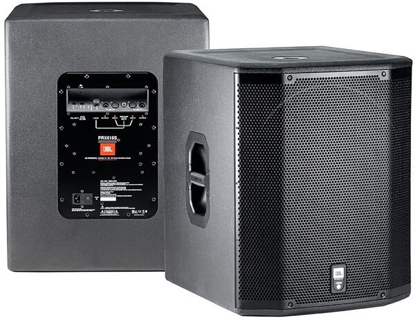open zoom image for JBL PRX618S Compact Powered Subwoofer (600 Watts, 1x18"), Front and Back