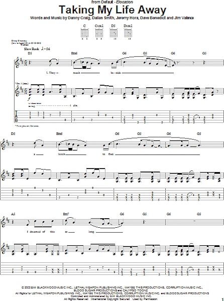 open zoom image for Taking My Life Away - Guitar TAB, New, Main