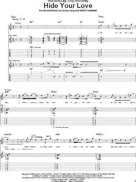 open zoom image for Hide Your Love - Guitar TAB, New, Main