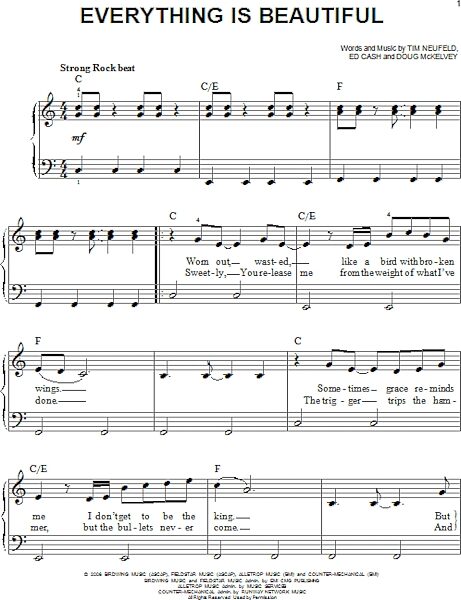 open zoom image for Everything Is Beautiful - Easy Piano, New, Main