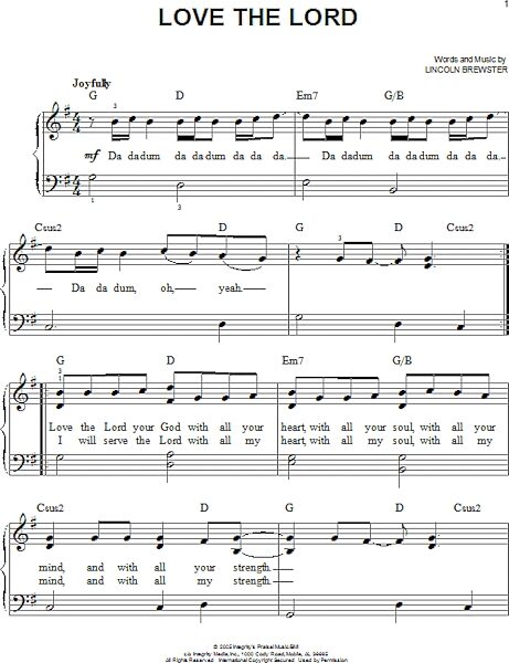 open zoom image for Love The Lord - Easy Piano, New, Main