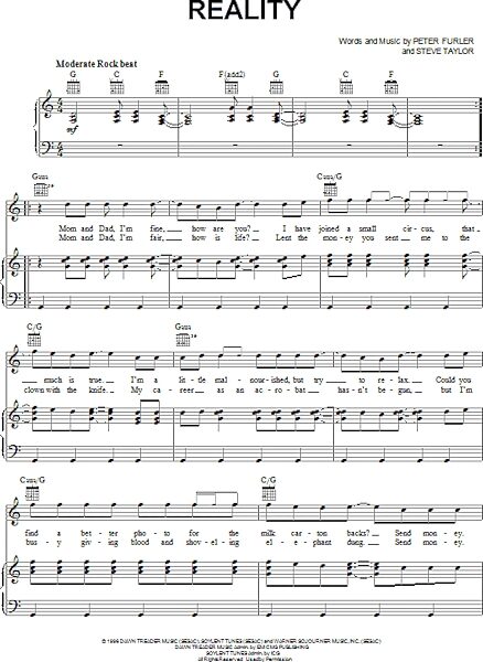 open zoom image for Reality - Piano/Vocal/Guitar, New, Main
