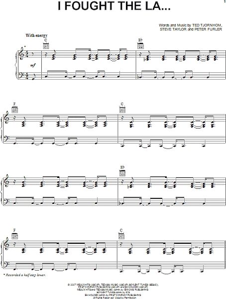 open zoom image for I Fought The La... - Piano/Vocal/Guitar, New, Main
