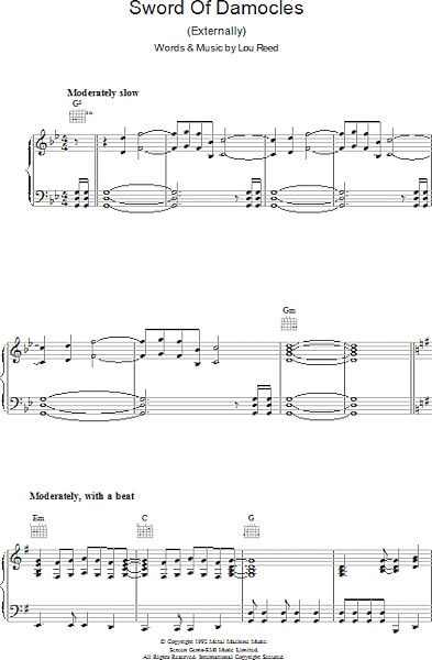 open zoom image for Sword Of Damocles - Piano/Vocal/Guitar, New, Main