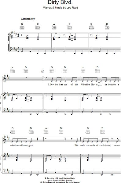 open zoom image for Dirty Blvd. - Piano/Vocal/Guitar, New, Main