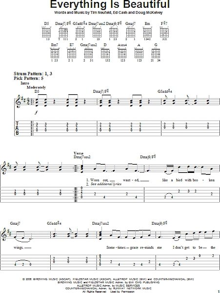 open zoom image for Everything Is Beautiful - Easy Guitar with TAB, New, Main