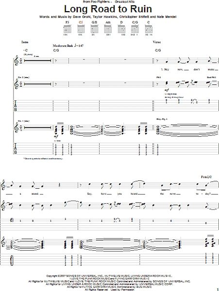open zoom image for Long Road To Ruin - Guitar TAB, New, Main