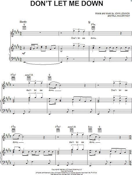 open zoom image for Don't Let Me Down - Piano/Vocal/Guitar, New, Main