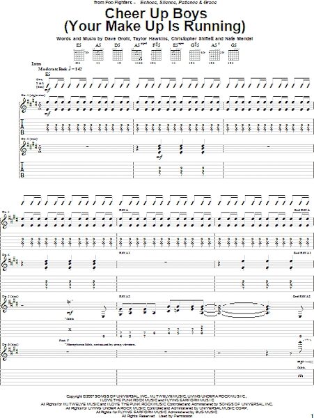 open zoom image for Cheer Up Boys (Your Make Up Is Running) - Guitar TAB, New, Main