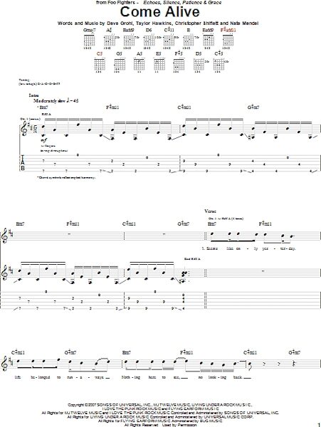 open zoom image for Come Alive - Guitar TAB, New, Main