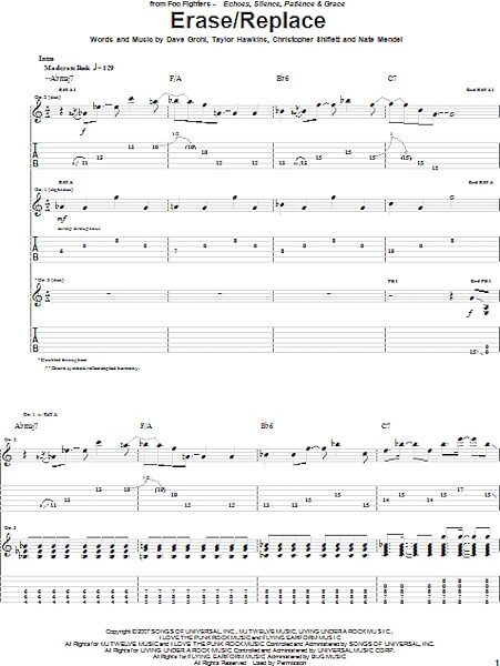 open zoom image for Erase/Replace - Guitar TAB, New, Main