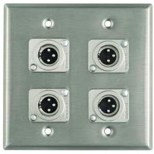 open zoom image for Pro Co WP2012 Double Wall Plate with 4 Male XLR, Main