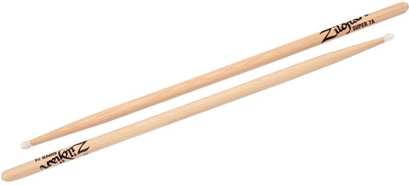 open zoom image for Zildjian Super 7A Drumsticks, Nylon Tip
