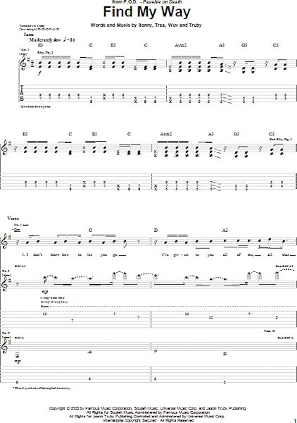 open zoom image for Find My Way - Guitar TAB, New, Main