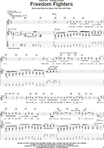 open zoom image for Freedom Fighters - Guitar TAB, New, Main