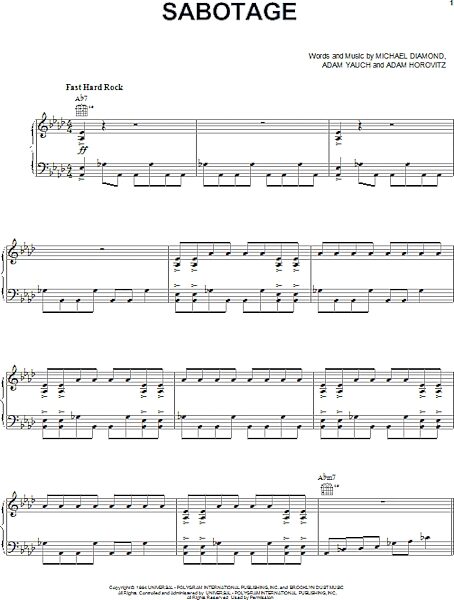 open zoom image for Sabotage - Piano/Vocal/Guitar, New, Main