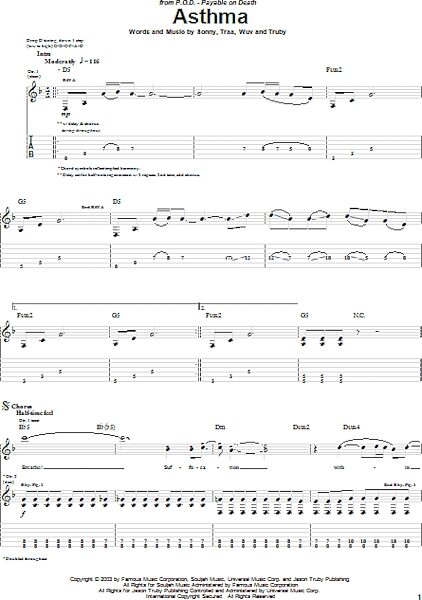 open zoom image for Asthma - Guitar TAB, New, Main