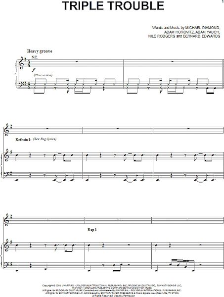 open zoom image for Triple Trouble - Piano/Vocal/Guitar, New, Main
