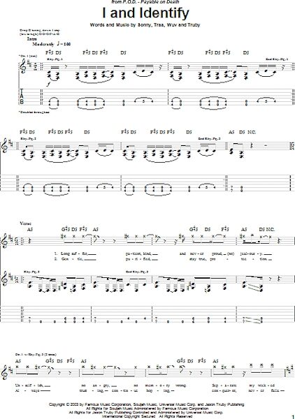 open zoom image for I And Identify - Guitar TAB, New, Main