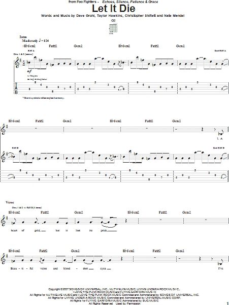 open zoom image for Let It Die - Guitar TAB, New, Main